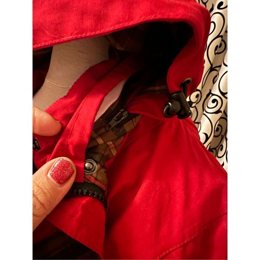 Pendleton Red Coat With Removable Hood Medium - image 6